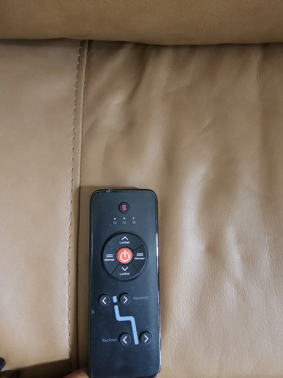 Leons' Tan Leather Power Reclining Massage Chair