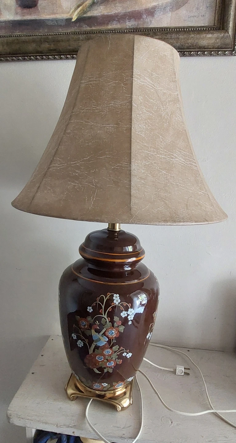 Vintage Ceramic Floral Table Lamp - photo 4