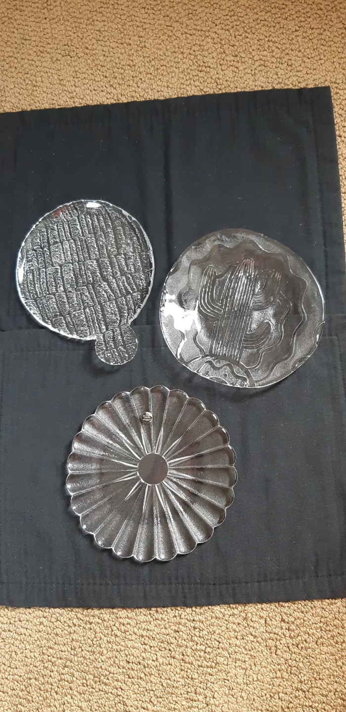 Set of 3 Decorative Glass Plates