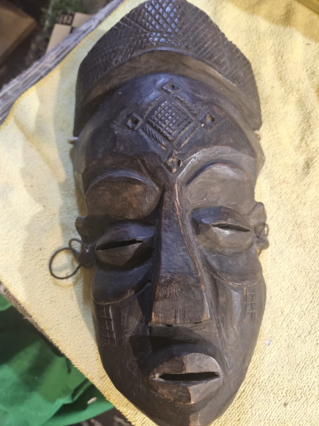 Hand-Carved Wooden Wall Mask - photo 2