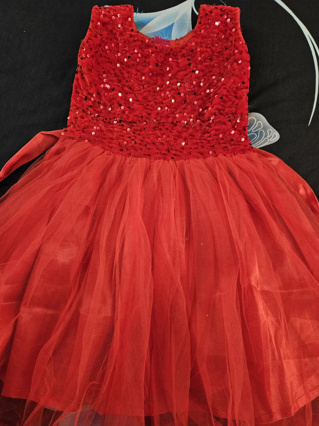 Red Sequin Tulle Party Dress