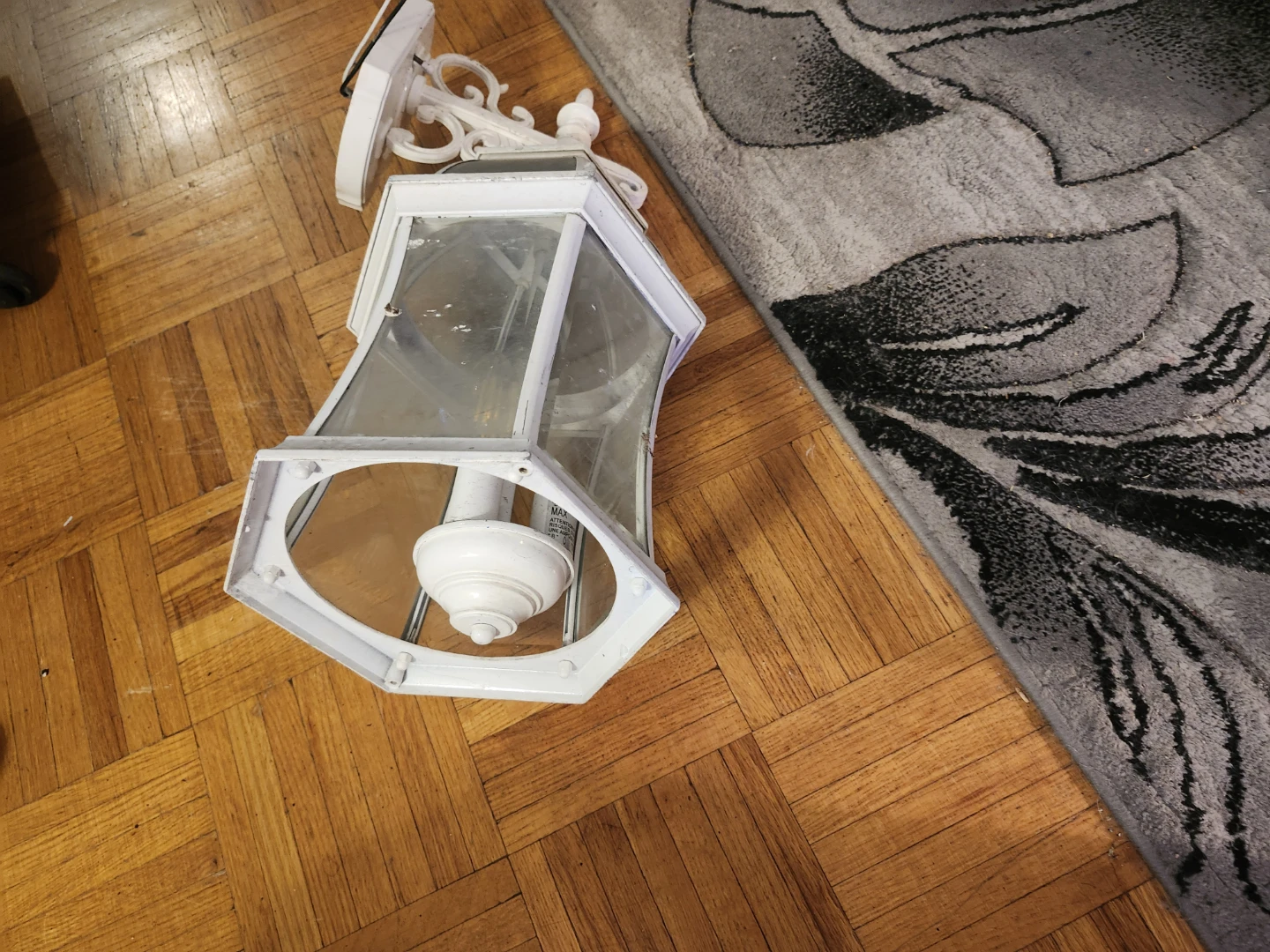 White Outdoor Wall Lantern-- AS IS - photo 2