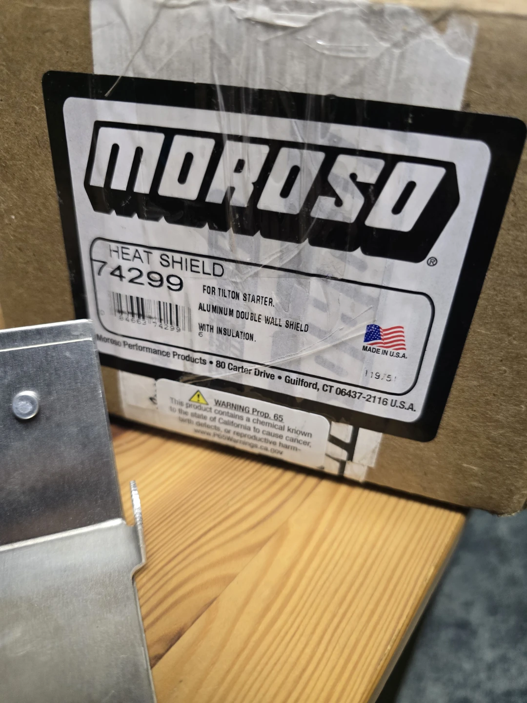Moroso mini starter heat sheild