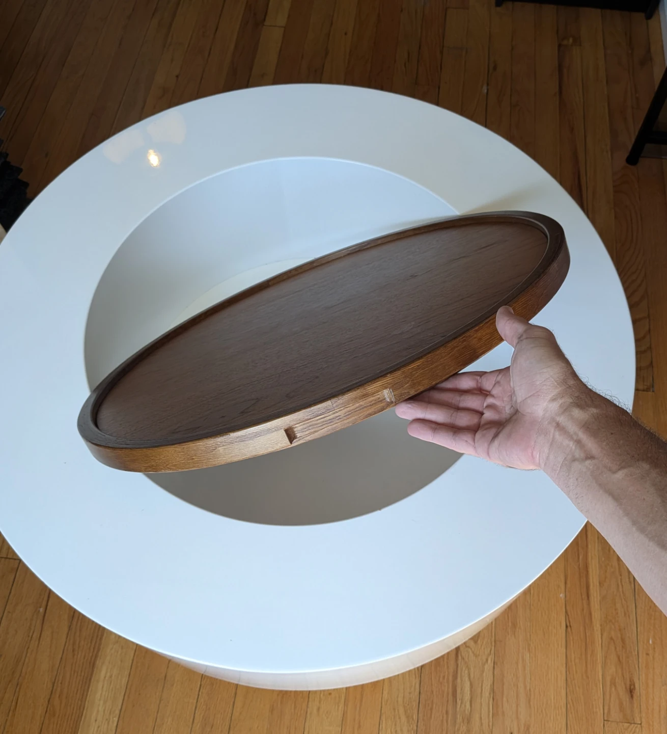 Authentic CB2 "Ya Ya" Round Coffee Table w/ Hidden Storage - photo 2