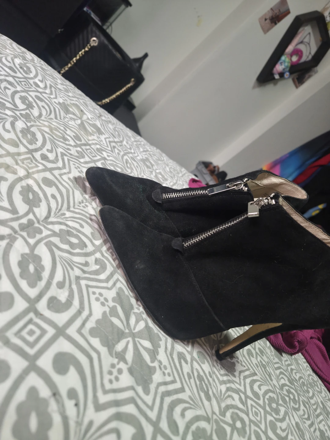 ALDO Black Suede Ankle Boots - Size 7.5 - photo 3