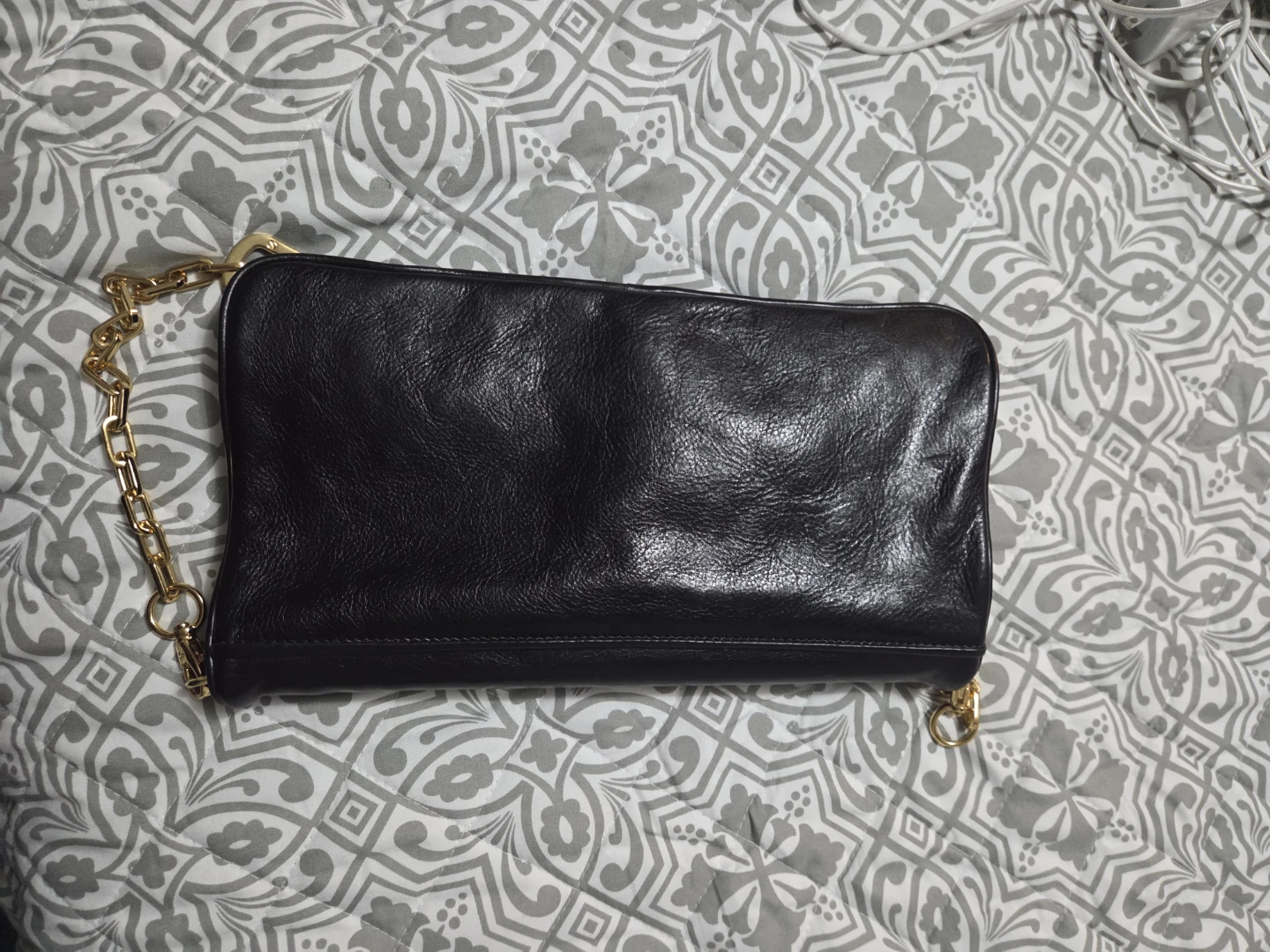 Tory Burch black leather clutch bag - photo 2