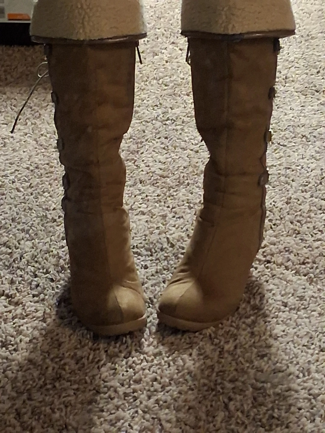 Tan Wedge Boots