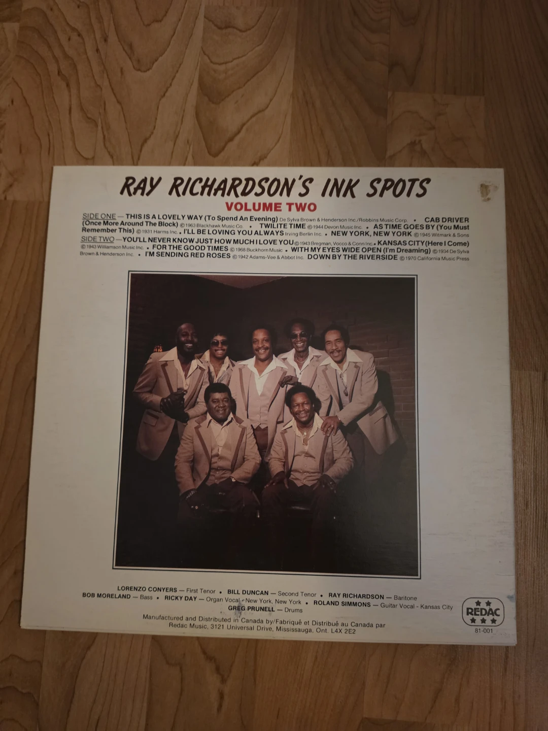 Ray Richardson's Ink Spots Volume Two Vinyl Record