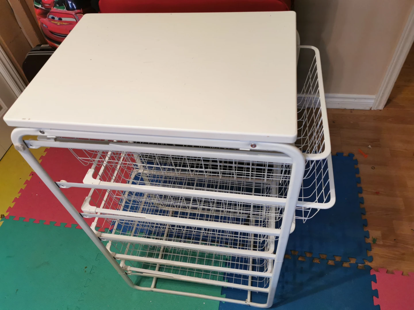 White Wire Storage Cart with Top Shelf - photo 2