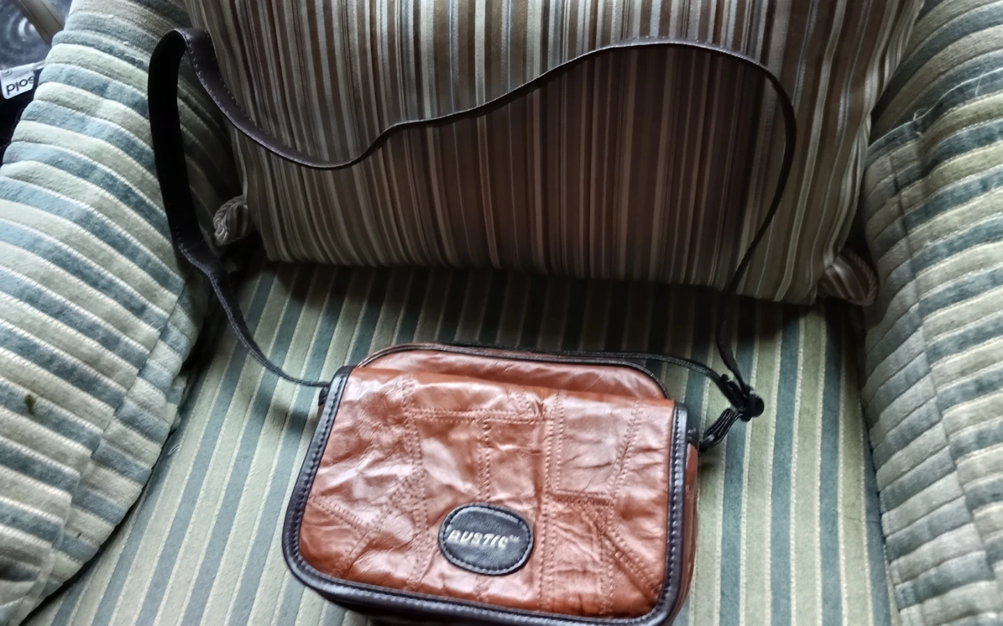 Rustic brown leather crossbody bag