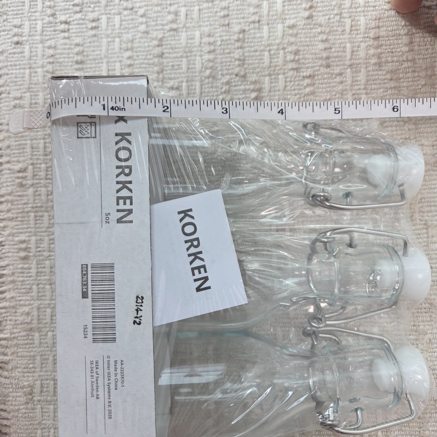 Small Clear Glass Bottles, 15 cl, Set of 3 - photo 3