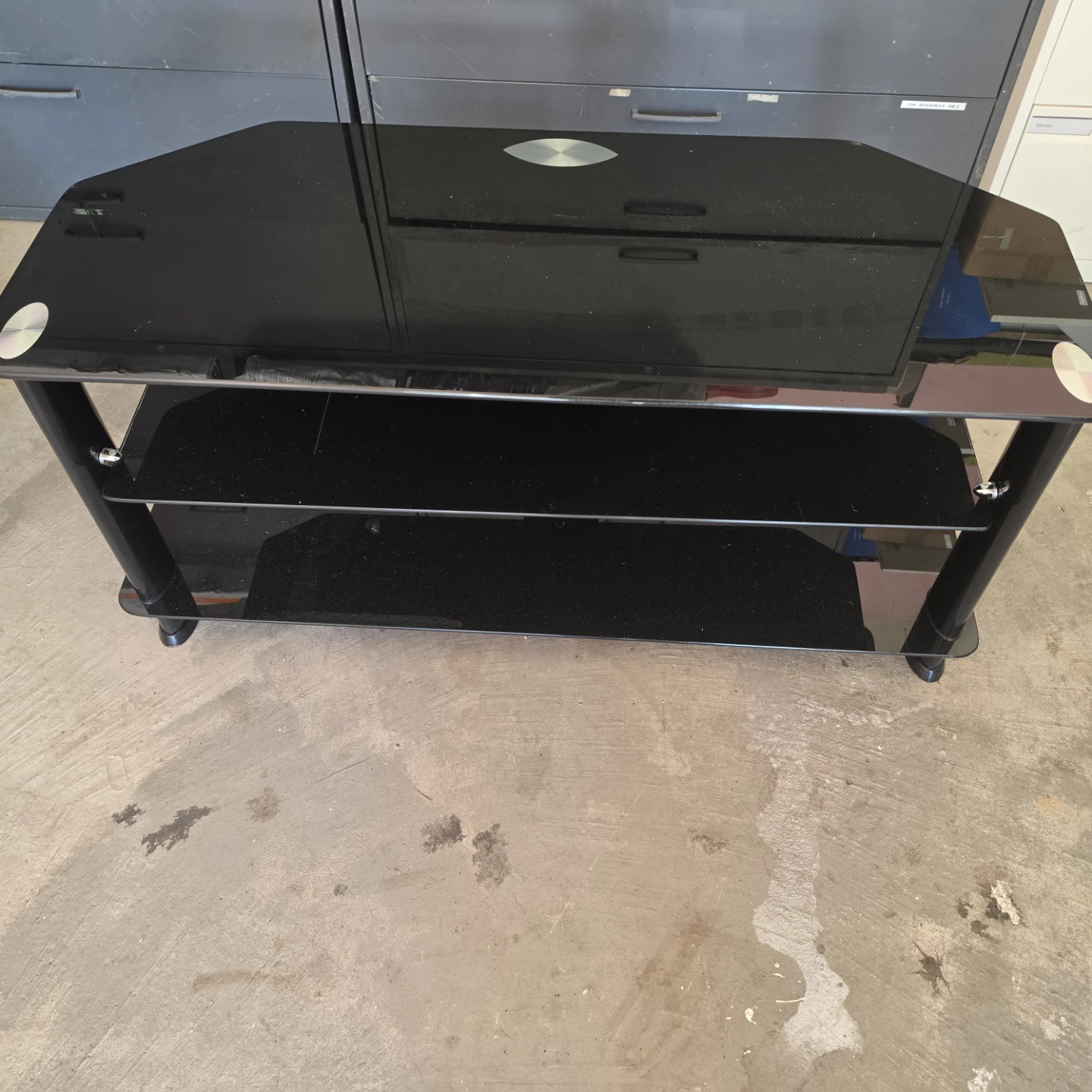 Black Glass TV Stand - photo 2