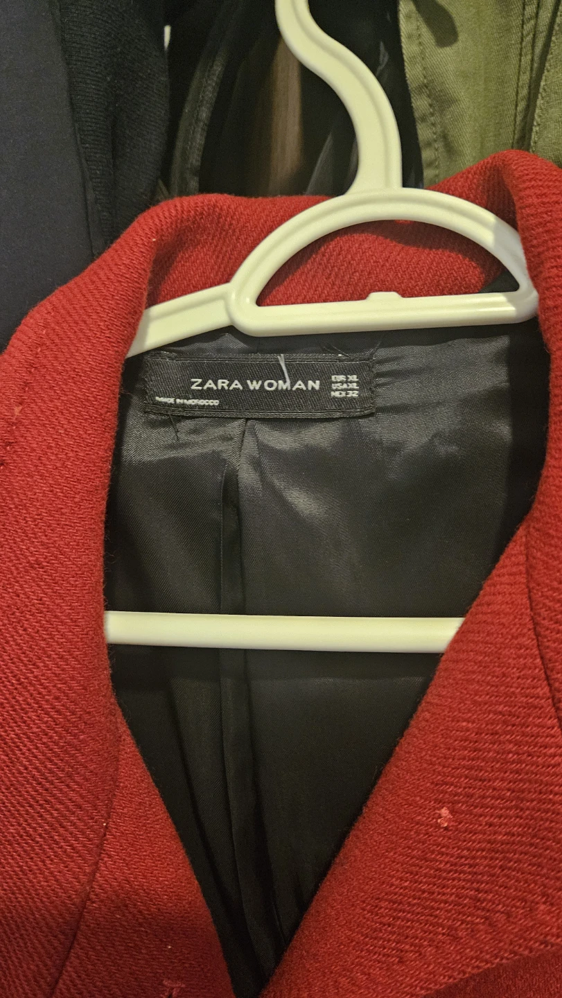 Zara Woman Red Wool Coat
