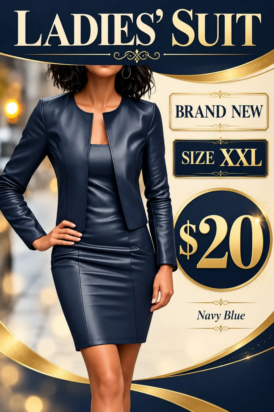 Ladies' Navy Blue Suit Size XXL