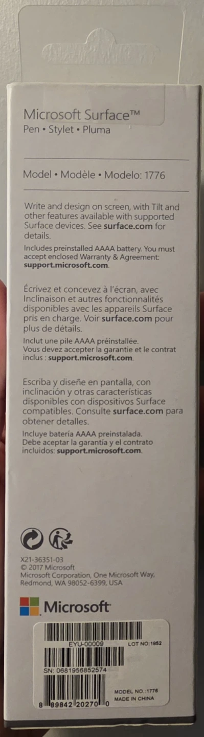 Microsoft Surface Pen Silver - Model 1776 - BNIB - photo 2