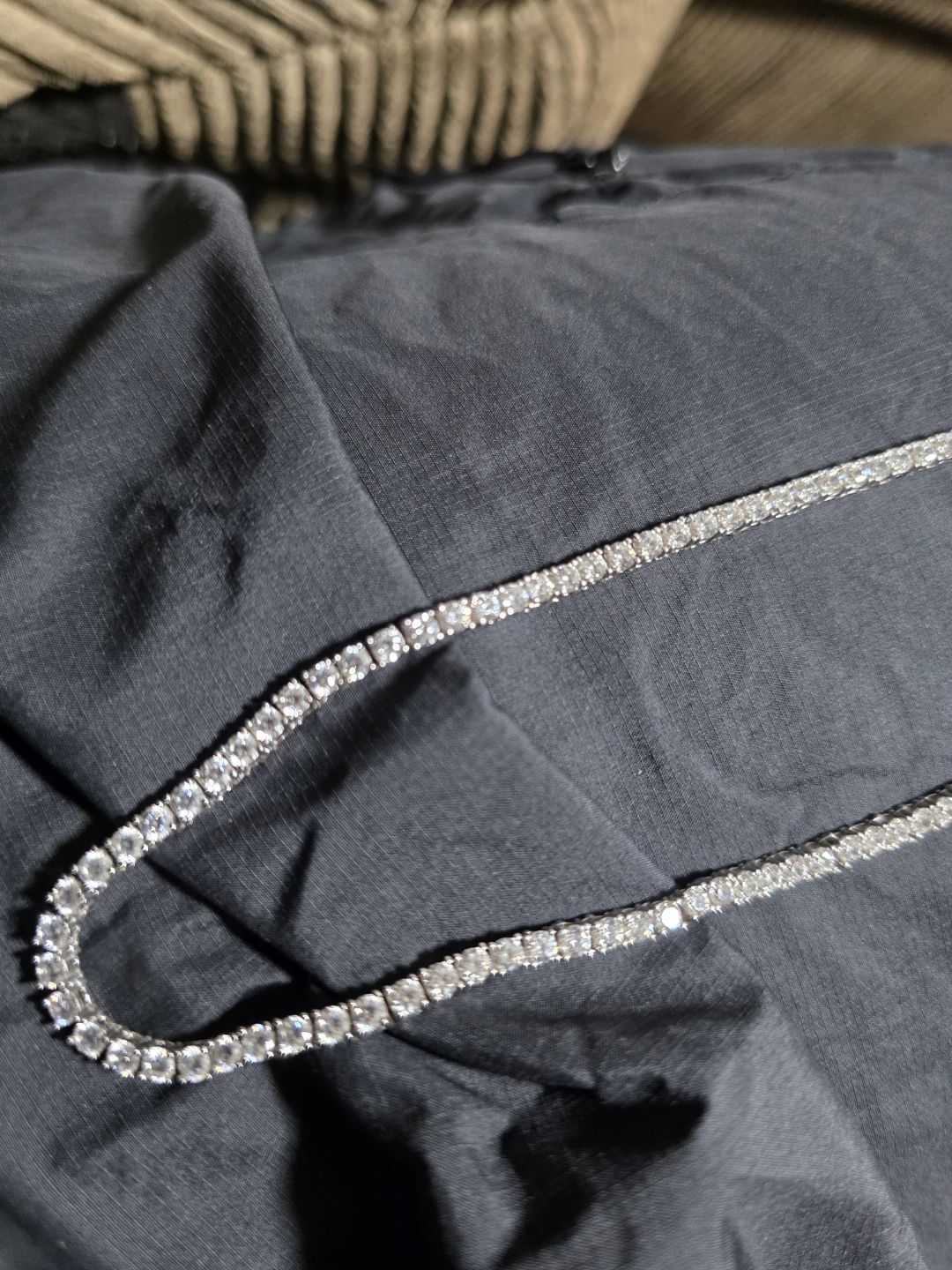 925 Sterling Silver Moissanite Tennis Chain - photo 2
