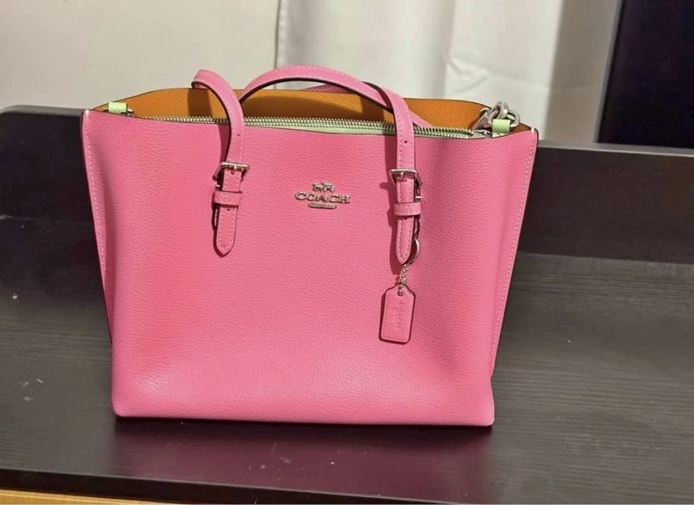 🥕Coach Pink Leather Tote Bag - photo 4