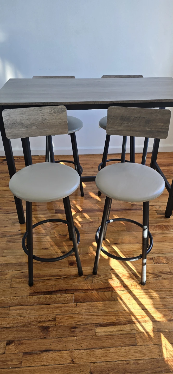 Counter Height Dining Table Set with 4 Stools - photo 4
