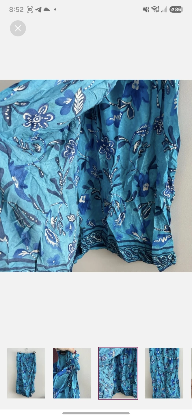 St Michael Blue Floral Wrap Skirt - photo 3