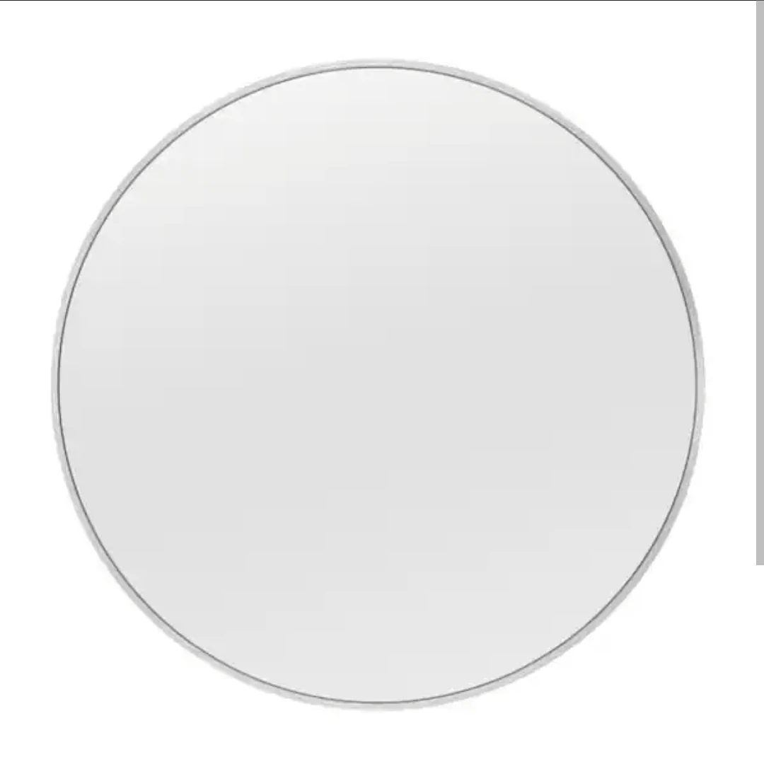 Large Round Silver Wall Mirror 31 inch