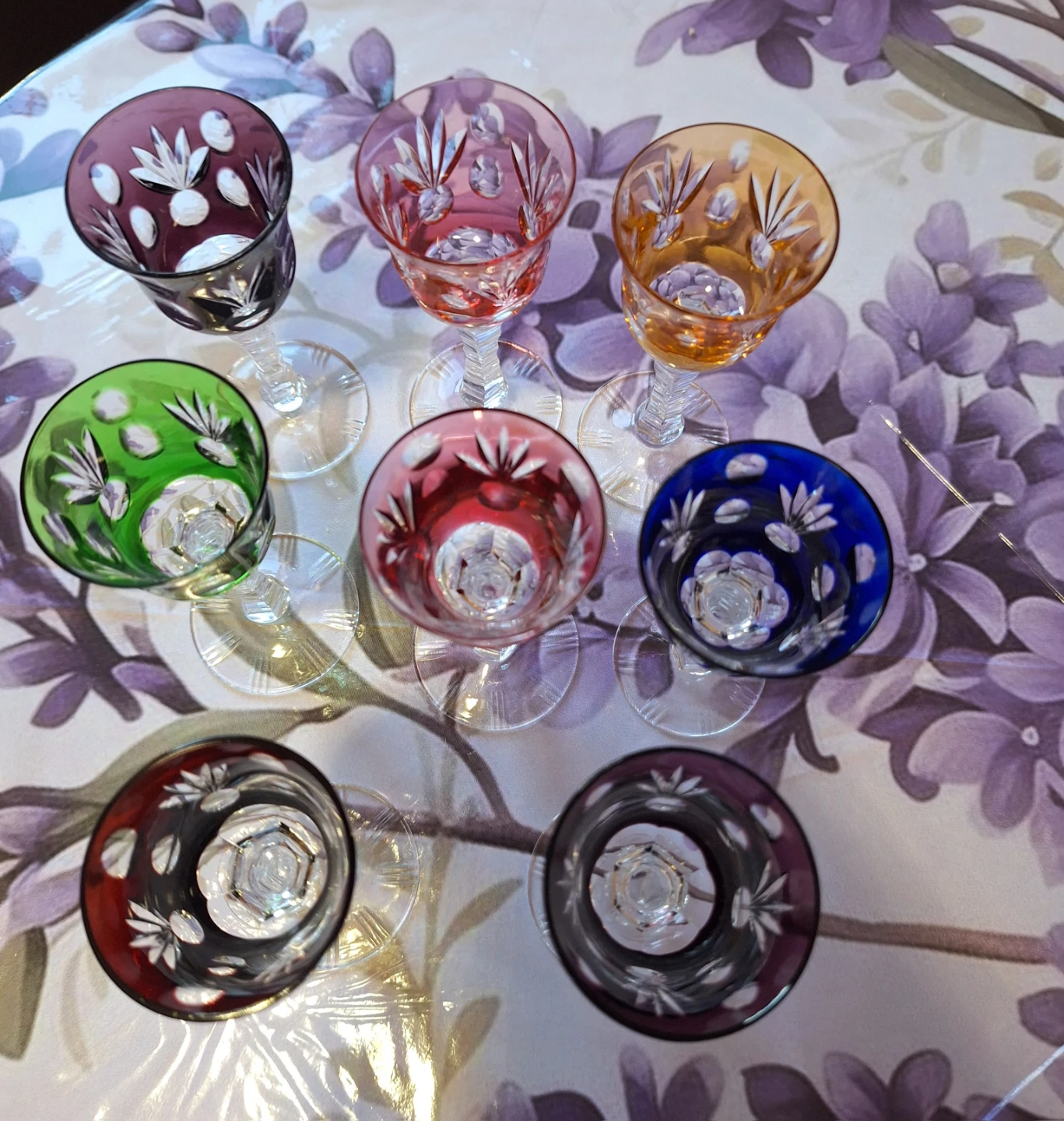 Set of 8 Multicolored Crystal Liqueur Glasses - photo 2