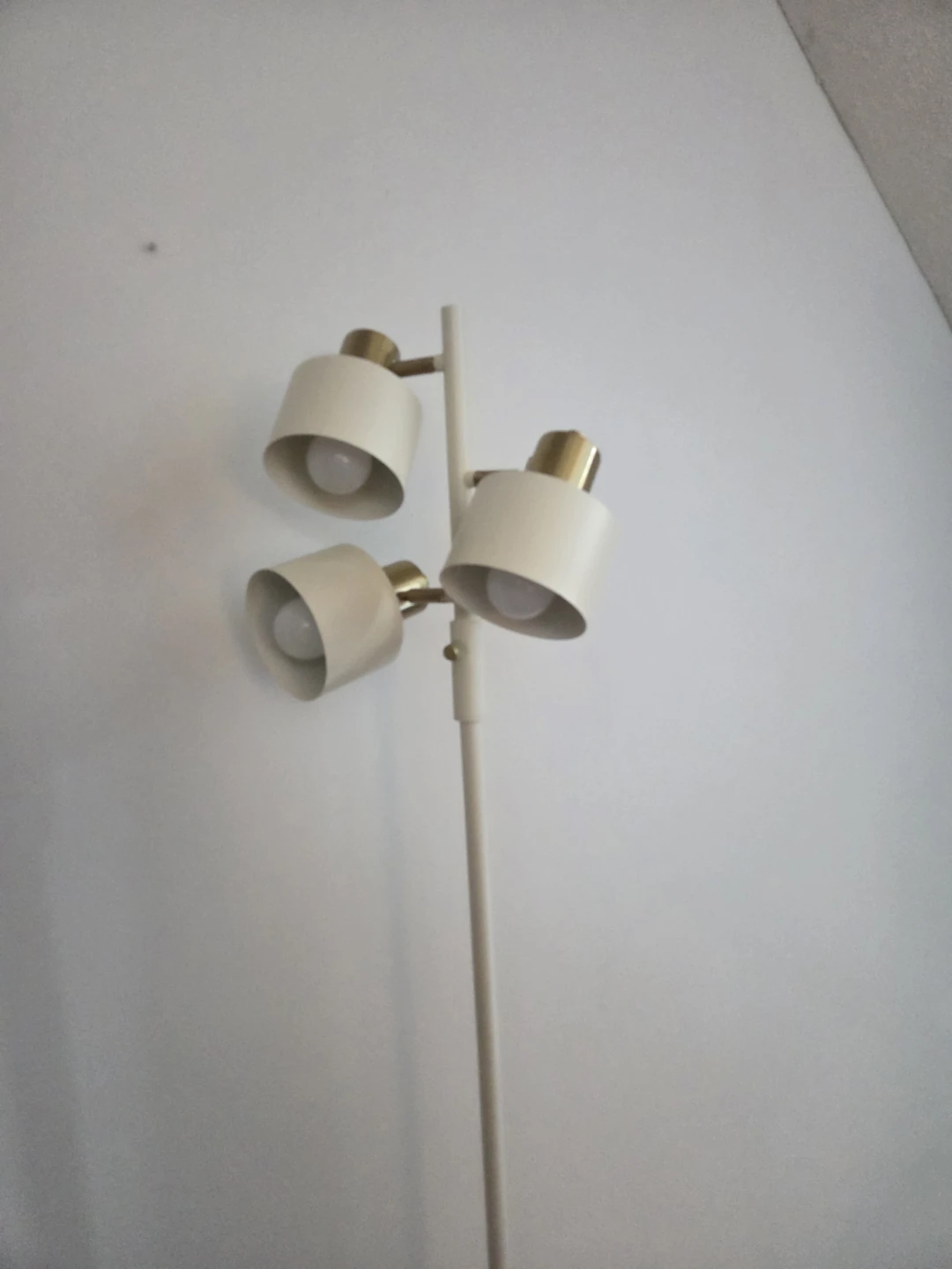 Modern 3-Light White and Brass Floor Lamp - photo 2