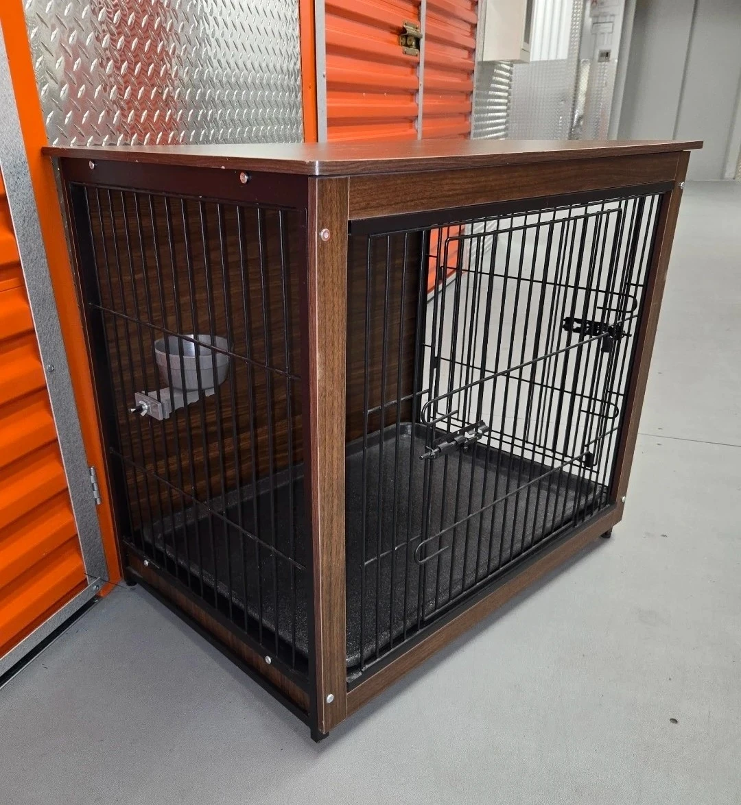Luxury Wooden Dog Crate Furniture End Table / Kennel Bed - photo 5