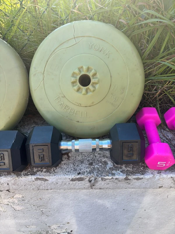 York Barbell Plates and Assorted Dumbbells - photo 2