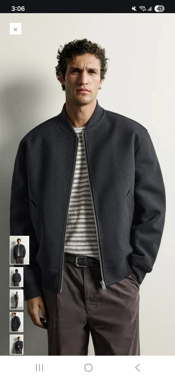 Zara cotton black bomber jacket - photo 3