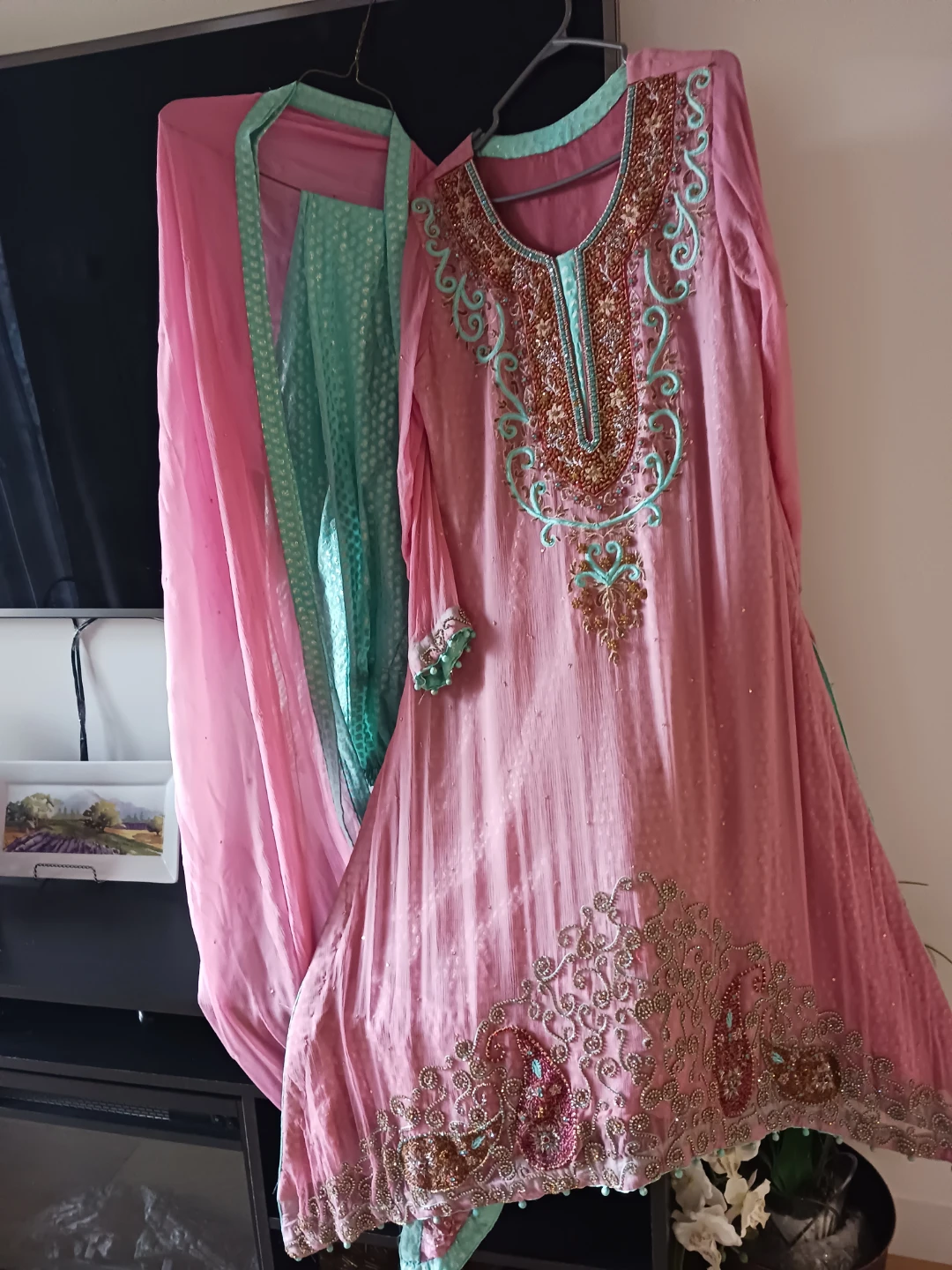 3piece suit heavy embroidery wedding party dress - photo 5