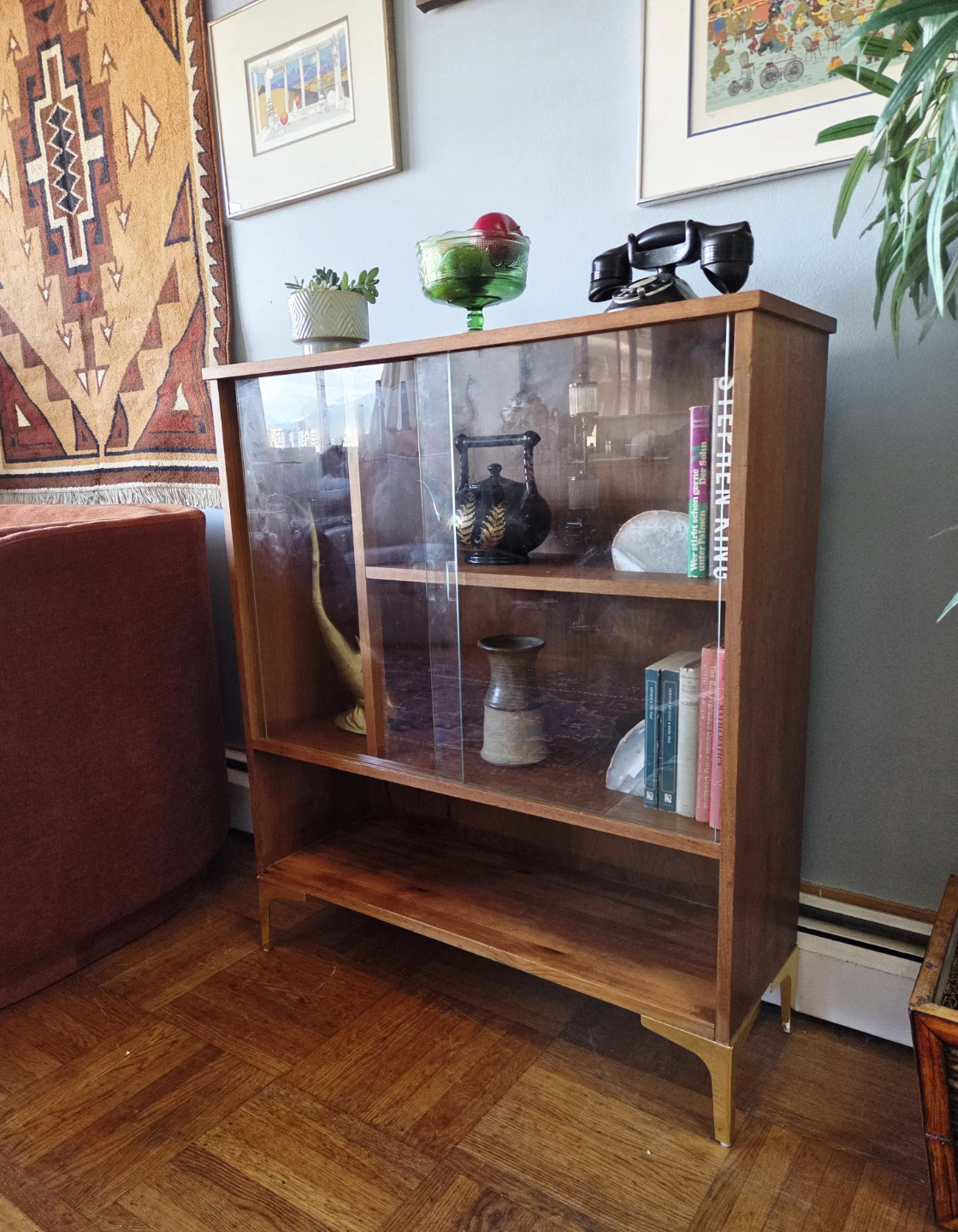 MCM Walnut Hutch Cabinet Buffet - photo 5