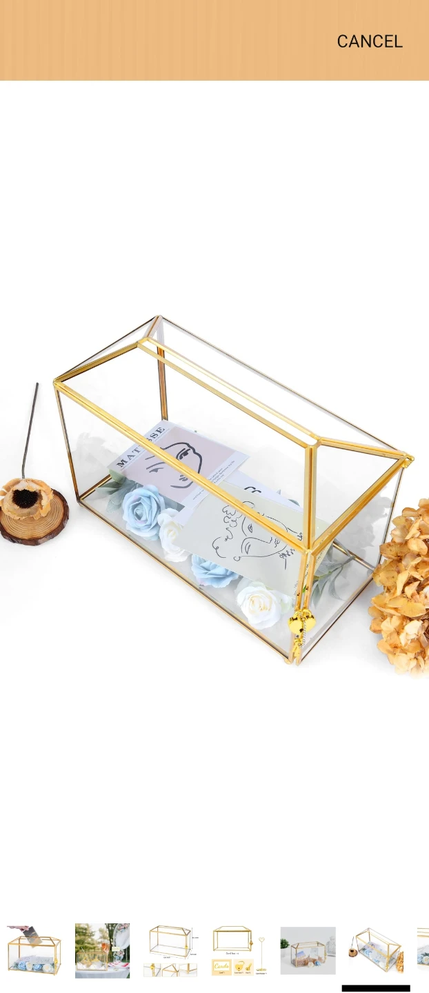 Glass and Gold Wedding Card Box - photo 4