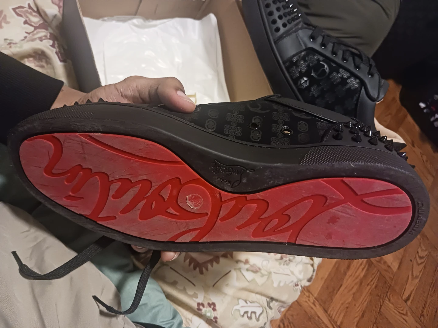 Christian Louboutin Black Spike Sneakers - photo 3