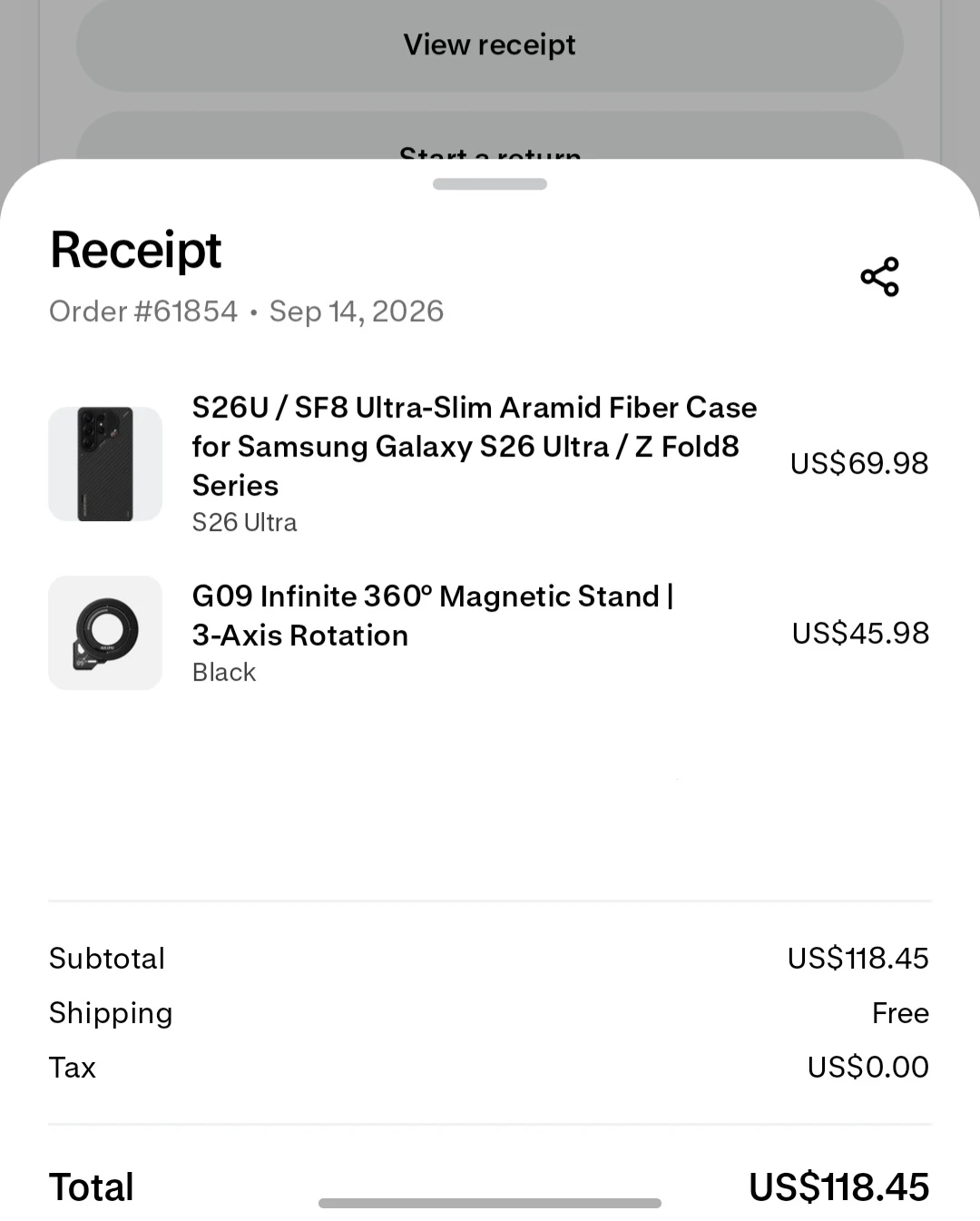 Aulumu Carbon Fiber Case + G09 Ring + AF02 Screen Protector - photo 2