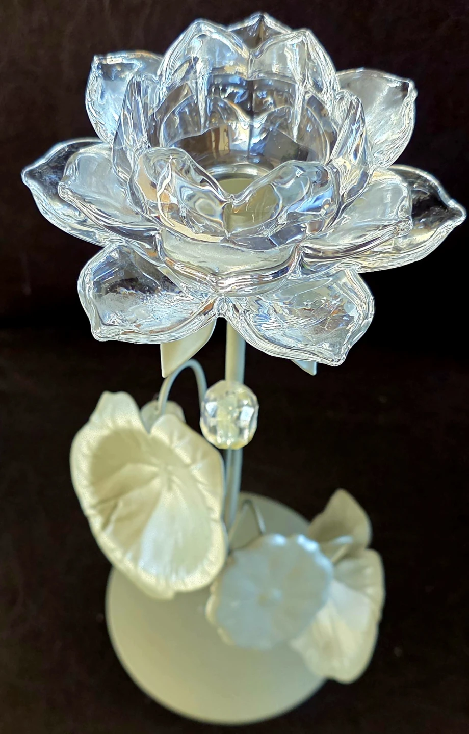 Crystal Lotus Flower Votive Candle Holder - photo 4