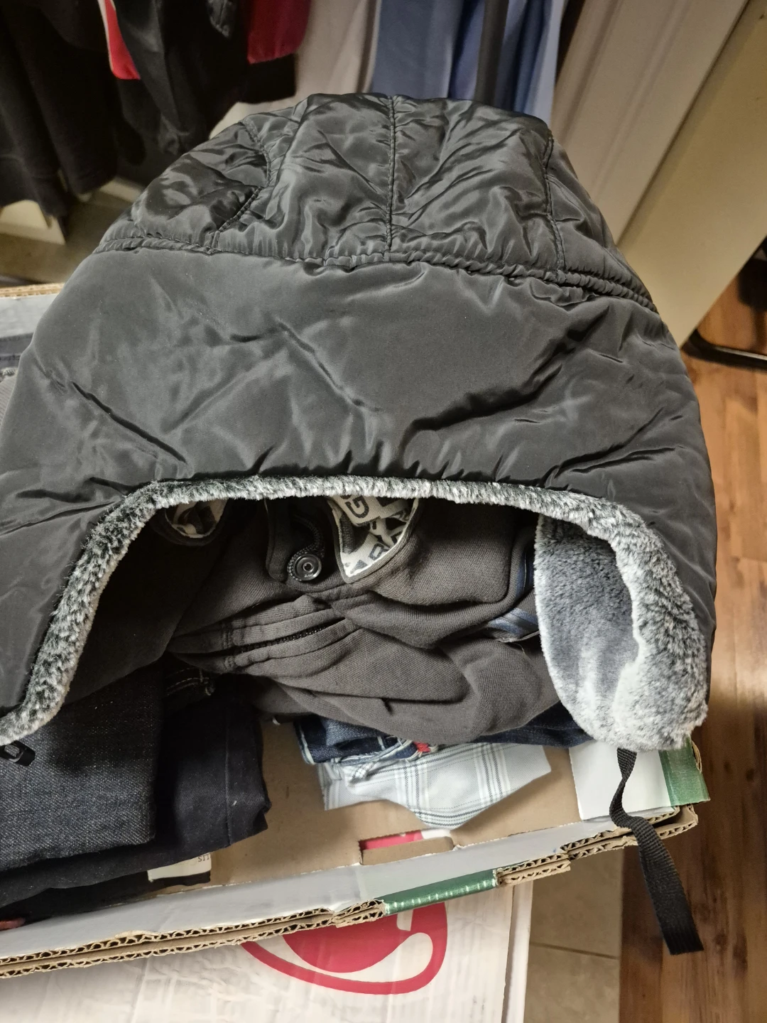 Black Quilted Trapper Hat - photo 2