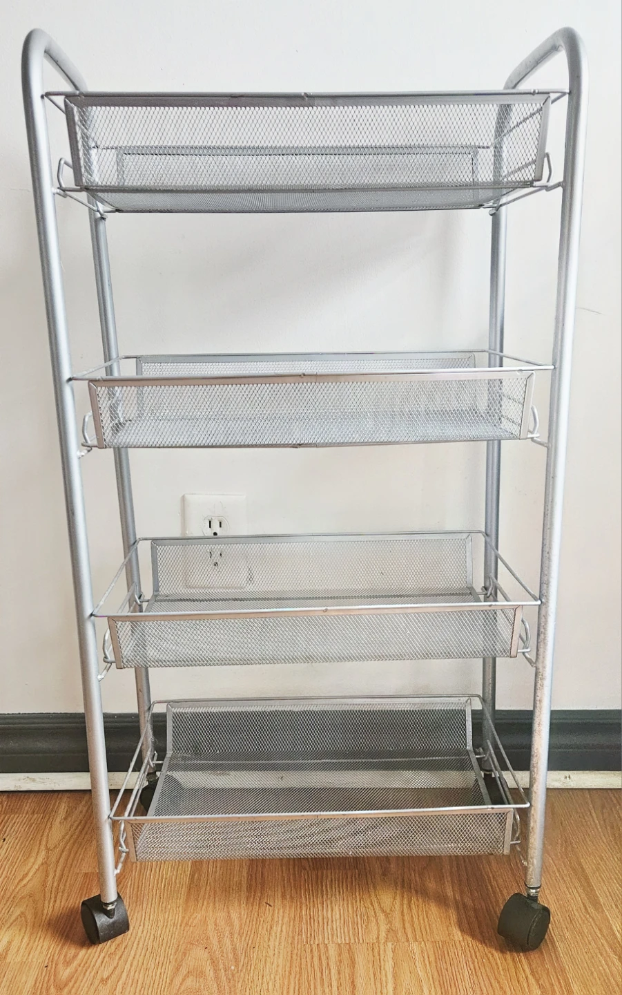 4-Tier Metal Mesh Rolling Storage Cart ✨️