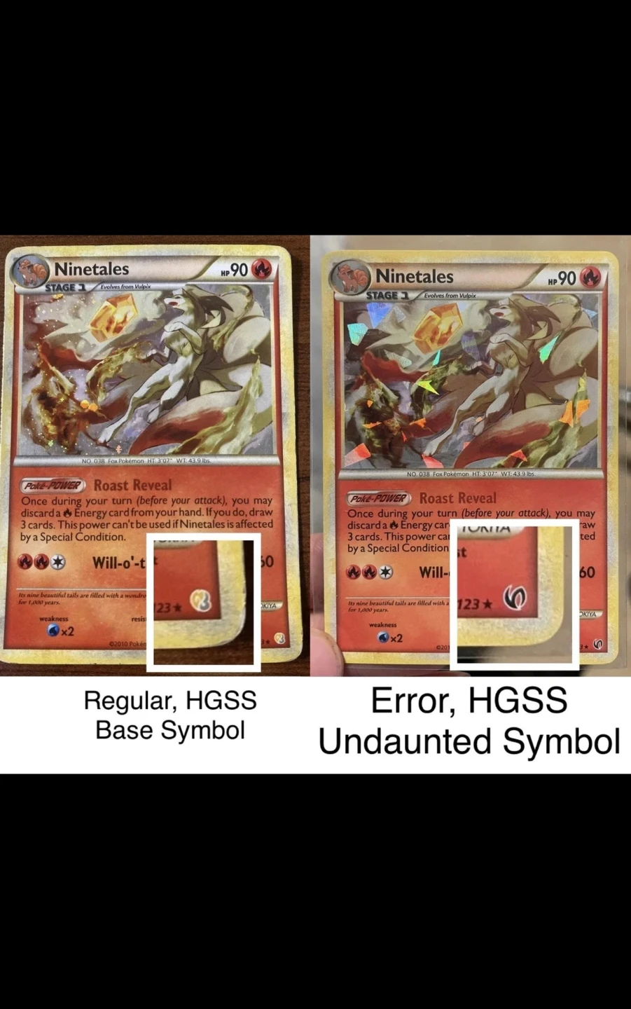 2010 Ninetales 7/123 Cracked Ice Pokemon (SYMBOL ERROR) - photo 3