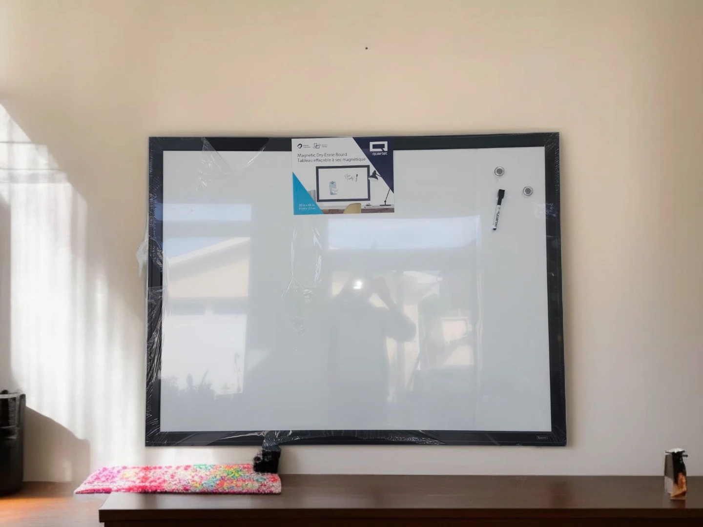 36x48, magnetic dry-erase board ready to be set up. As is