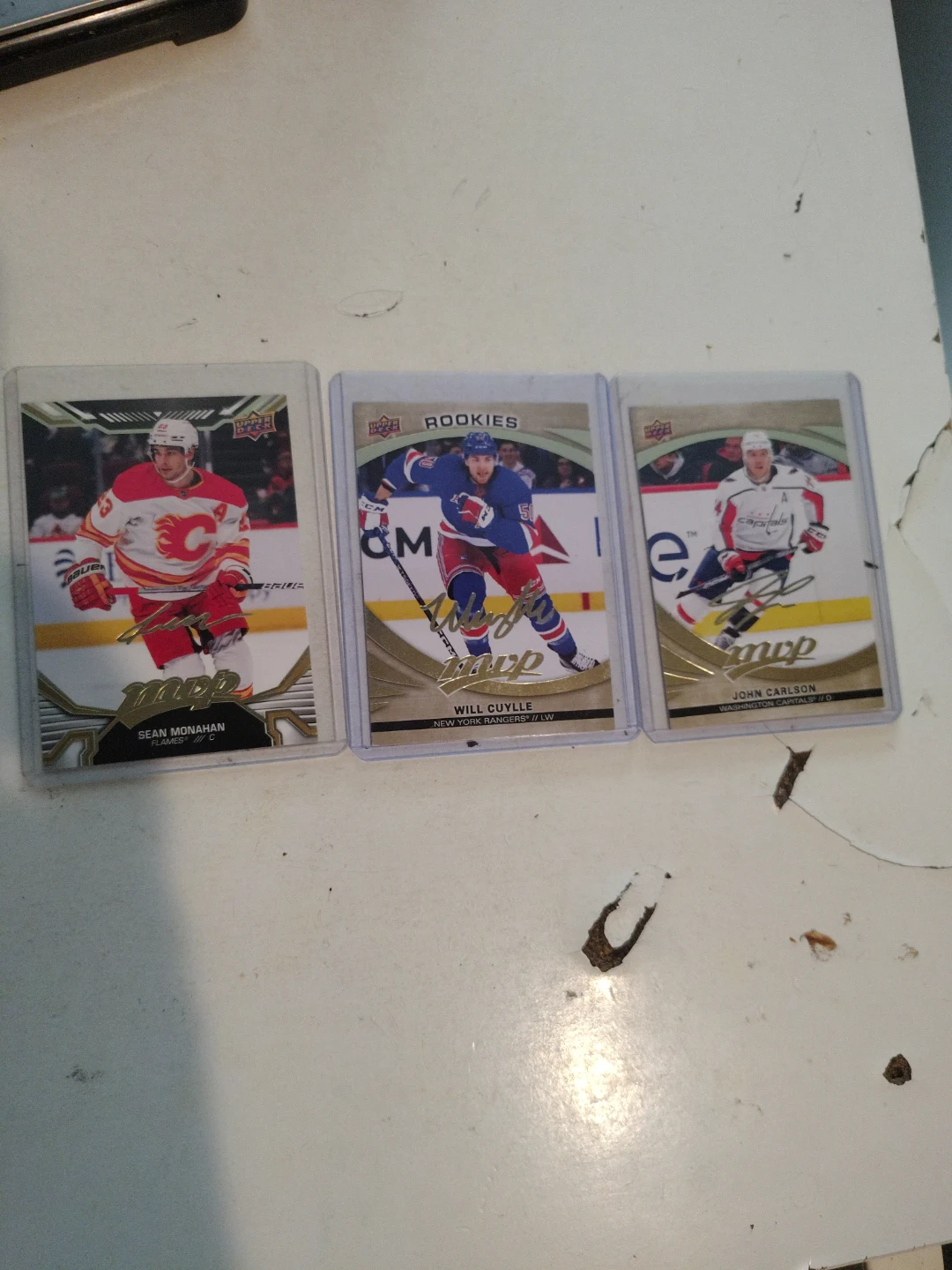 3 Upper Deck MVP gold autos  NHL Hockey Cards