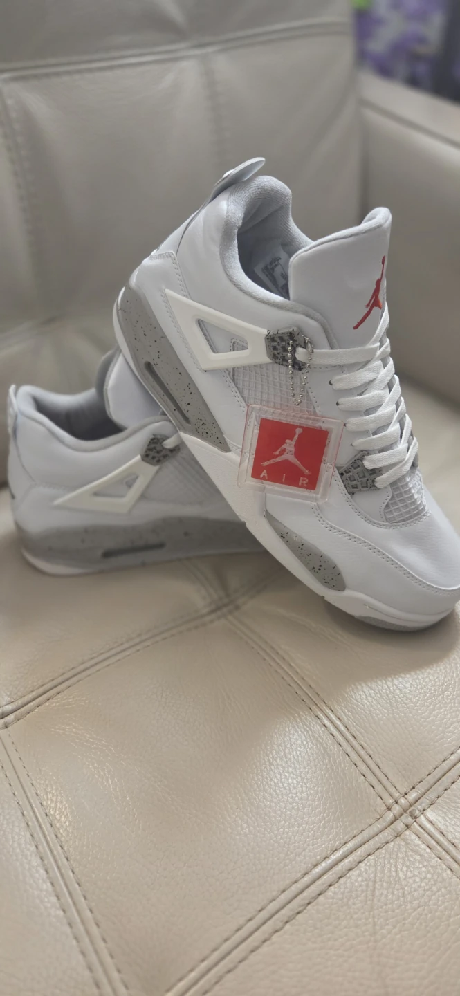 Air Jordan 4 White oreo style sneakers