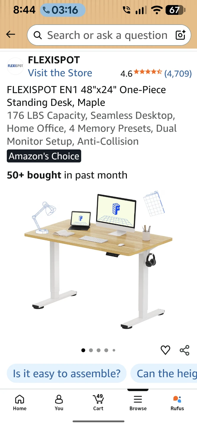 New (in box) - FlexiSpot EN1 (48 inch) Standing Desk