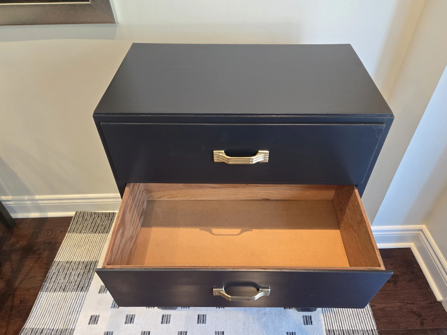 MCM Black Dresser with Brass Handles - photo 4
