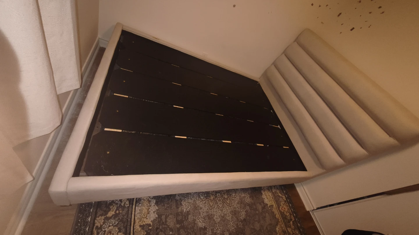 King Size  Bed Frame with Channel Tufted Headboard - photo 3