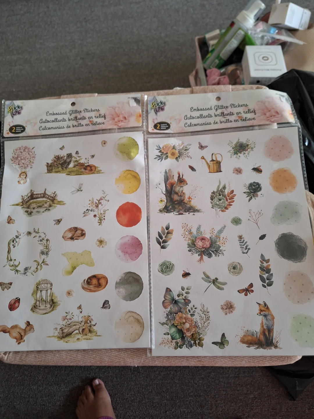Sticky Lab Embossed Glitter Sticker Sheets