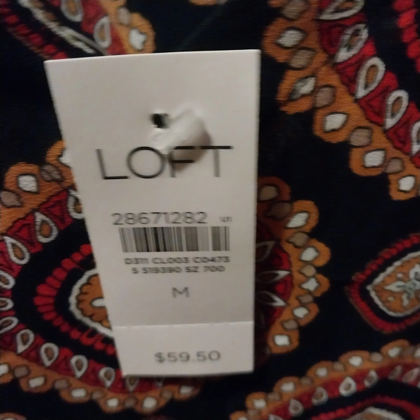 LOFT Patterned Long Sleeve Blouse Size M - photo 3
