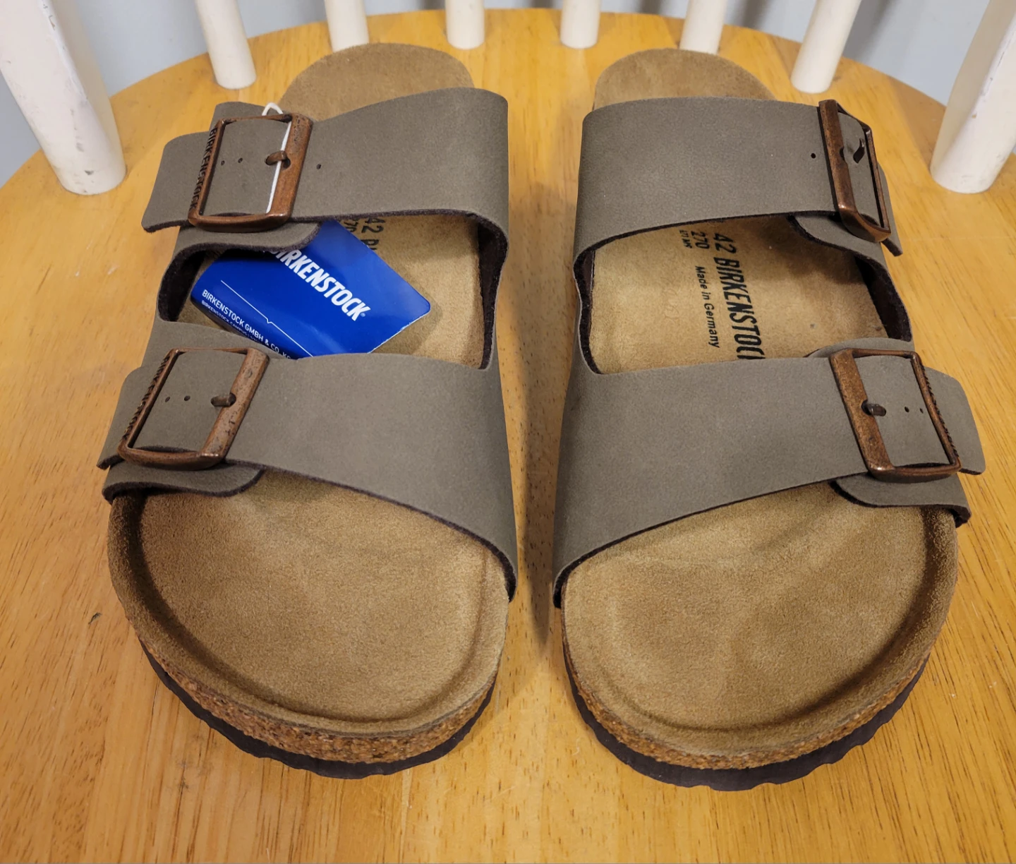 NEW Birkenstock Men's Arizona Stone Birkibuc Sandals Sz 42 9 9.5 - photo 3