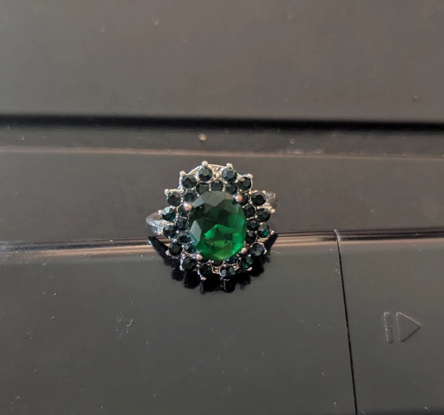 Sterling Silver Emerald CZ Cocktail Ring - photo 2