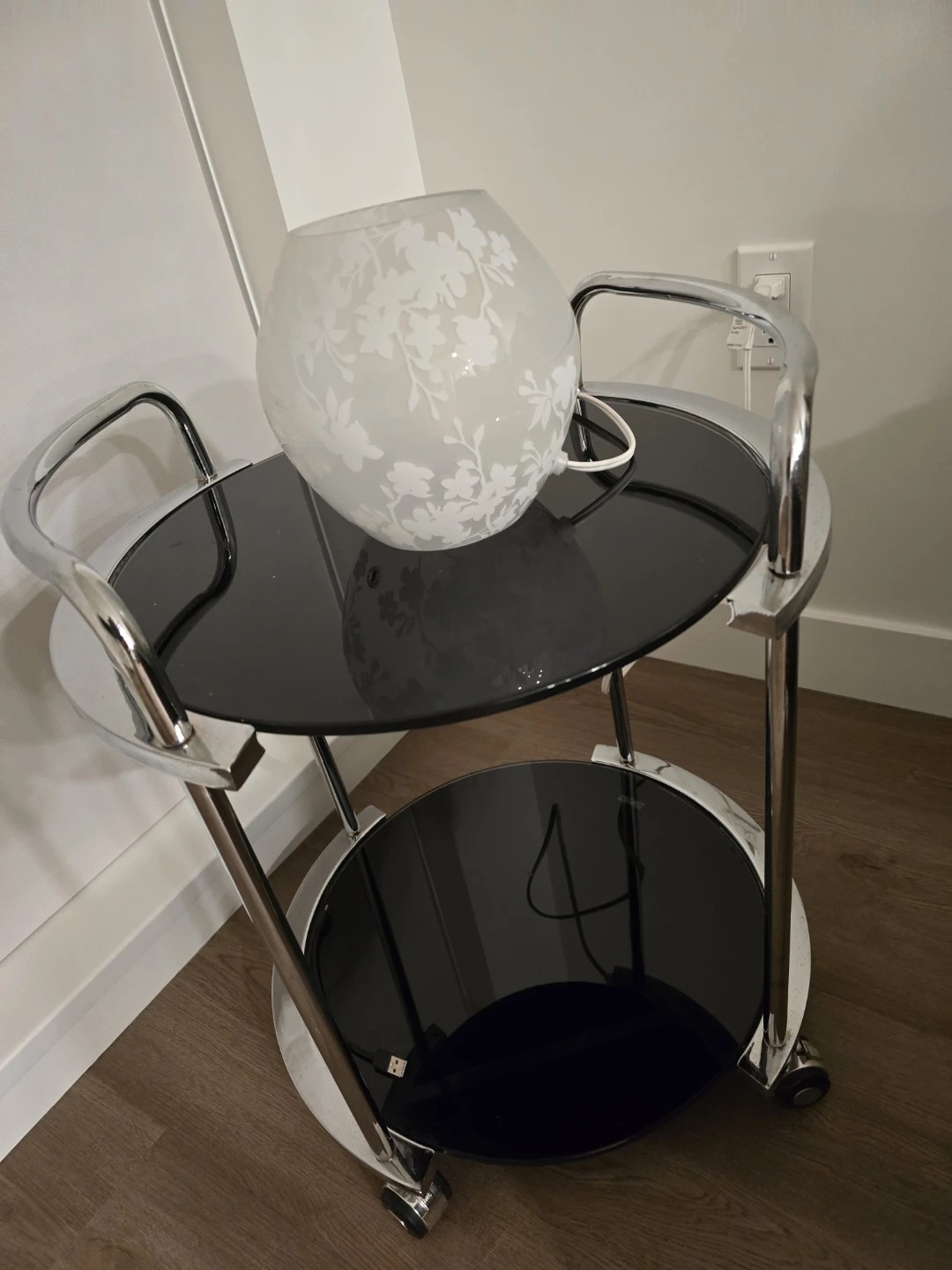 Two-Tier Glass Rolling Serving Cart - photo 2