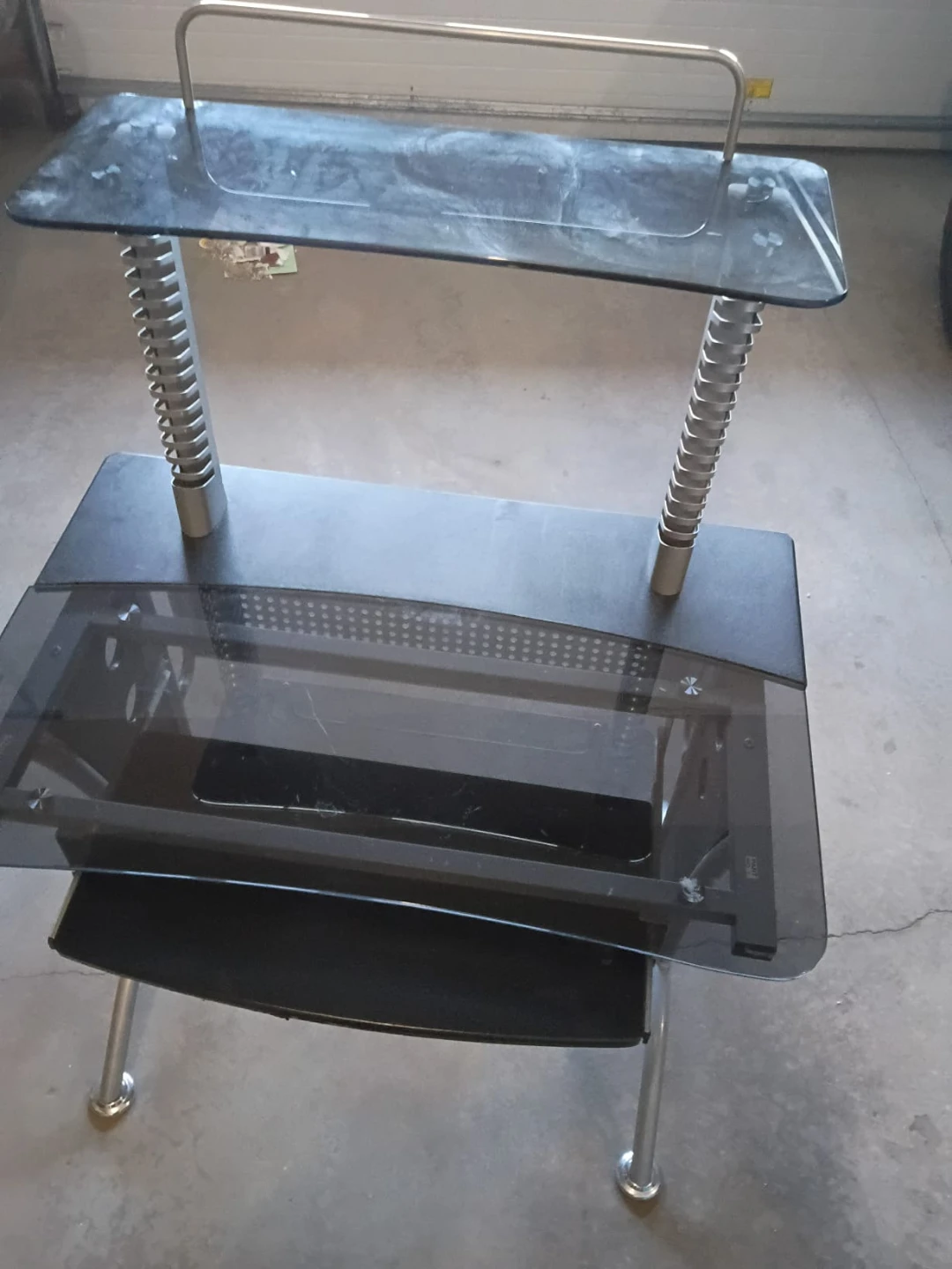 Modern Glass and Metal Computer Desk